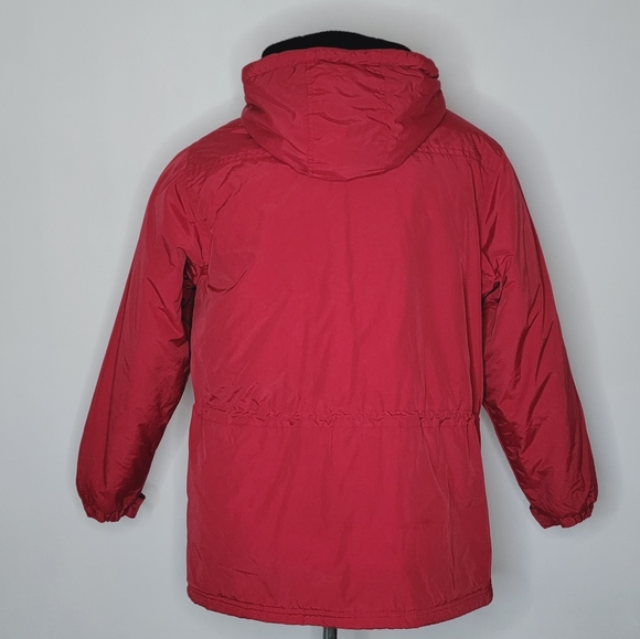 Outdoor Exchange Retro 90's Red Hooded Parka Winter Coat Jacket Men's Size Lg - Picture 4 of 16
